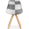 Buy Dining Chair Denisse Upholstered Scandi Design Wooden Legs Premium - Patchwork Sam White / Black 59964 Home delivery