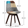 Buy Dining Chair Denisse Upholstered Scandi Design Dark Wooden Legs Premium New Edition - Patchwork Patty Multicolour 59965 with a guarantee