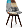 Buy Dining Chair Denisse Upholstered Scandi Design Dark Wooden Legs Premium New Edition - Patchwork Patty Multicolour 59965 - prices