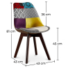 Buy Dining Chair Denisse Upholstered Scandi Design Dark Wooden Legs Premium New Edition - Patchwork Ray Multicolour 59967 with a guarantee
