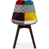 Buy Dining Chair Denisse Upholstered Scandi Design Dark Wooden Legs Premium New Edition - Patchwork Ray Multicolour 59967 - in the EU