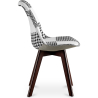 Buy Dining Chair Denisse Upholstered Scandi Design Dark Wooden Legs Premium New Edition - Patchwork Sam White / Black 59969 at Privatefloor