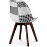 Buy Dining Chair Denisse Upholstered Scandi Design Dark Wooden Legs Premium New Edition - Patchwork Sam White / Black 59969 in the Europe