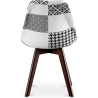 Buy Dining Chair Denisse Upholstered Scandi Design Dark Wooden Legs Premium New Edition - Patchwork Sam White / Black 59969 Home delivery