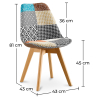 Buy Dining Chair Denisse Upholstered Scandi Design Wooden Legs Premium New Edition - Patchwork Patty Multicolour 59970 with a guarantee
