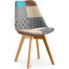 Buy Dining Chair Denisse Upholstered Scandi Design Wooden Legs Premium New Edition - Patchwork Patty Multicolour 59970 - prices