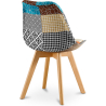 Buy Dining Chair Denisse Upholstered Scandi Design Wooden Legs Premium New Edition - Patchwork Patty Multicolour 59970 in the Europe