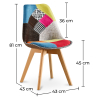 Buy Dining Chair Denisse Upholstered Scandi Design Wooden Legs Premium New Edition - Patchwork Simona Multicolour 59971 with a guarantee