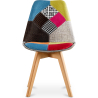 Buy Dining Chair Denisse Upholstered Scandi Design Wooden Legs Premium New Edition - Patchwork Simona Multicolour 59971 - in the EU