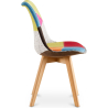 Buy Dining Chair Denisse Upholstered Scandi Design Wooden Legs Premium New Edition - Patchwork Simona Multicolour 59971 at Privatefloor