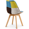 Buy Dining Chair Denisse Upholstered Scandi Design Wooden Legs Premium New Edition - Patchwork Simona Multicolour 59971 in the Europe