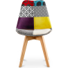 Buy Dining Chair Denisse Upholstered Scandi Design Wooden Legs Premium New Edition - Patchwork Ray Multicolour 59972 - in the EU