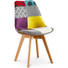 Buy Dining Chair Denisse Upholstered Scandi Design Wooden Legs Premium New Edition - Patchwork Ray Multicolour 59972 - prices