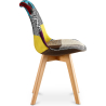 Buy Dining Chair Denisse Upholstered Scandi Design Wooden Legs Premium New Edition - Patchwork Ray Multicolour 59972 at Privatefloor