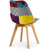 Buy Dining Chair Denisse Upholstered Scandi Design Wooden Legs Premium New Edition - Patchwork Ray Multicolour 59972 in the Europe