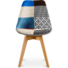 Buy Dining Chair Denisse Upholstered Scandi Design Wooden Legs Premium New Edition - Patchwork Pixi Multicolour 59973 - in the EU