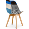 Buy Dining Chair Denisse Upholstered Scandi Design Wooden Legs Premium New Edition - Patchwork Pixi Multicolour 59973 at Privatefloor