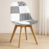 Dining Chair - Black and White Patchwork Upholstery - New Edition - Sam image 7