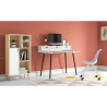 Buy Wooden Desk with Drawers - Scandinavian Design - Thora Natural Wood / White 59983 with a guarantee