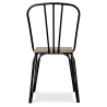 Buy Industrial Style Metal and Light Wood Chair - Lillor Black 59989 Home delivery