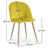 Buy Dining Chair - Velvet Upholstered - Scandinavian Style - Evelyne Yellow 59990 - prices
