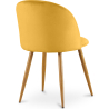 Buy Dining Chair Accent Velvet Upholstered Scandi Retro Design Wooden Legs - Evelyne Yellow 59990 in the Europe