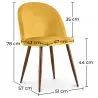 Dining Chair - Upholstered in Velvet - Scandinavian Design - Evelyne image 7