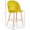 Buy Velvet Upholstered Stool - Scandinavian Design - Evelyne Yellow 59992 with a guarantee