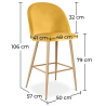 Buy Velvet Upholstered Bar Stool Scandinavian Design with Metal Legs - Evelyne Yellow 59992 Home delivery