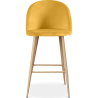 Buy Velvet Upholstered Bar Stool Scandinavian Design with Metal Legs - Evelyne Yellow 59992 - in the EU