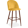 Buy Velvet Upholstered Bar Stool Scandinavian Design with Dark Metal Legs - Evelyne Reddish orange 59993 - prices