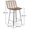 Wicker Bar Stool - Boho Bali Design -65cm - Catori image 7