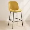 Backrest Stool - Velvet Upholstered - Retro Design - Elias image 7