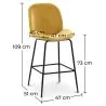 Backrest Stool - Velvet Upholstered - Retro Design - Elias image 7