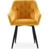 Buy Dining Chair Accent Velvet Upholstered Scandi Retro Design Wooden Legs - Alene  Yellow 59998 - in the EU