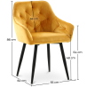 Buy Dining Chair Accent Velvet Upholstered Scandi Retro Design Wooden Legs - Alene  Yellow 59998 with a guarantee