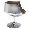 Lounge Chair - Design Chair - Leatherette and Metal - Cognac image 7