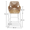 Buy Bar Stool Design Boho Bali Rattan Synthetic 75cm - Tale Natural wood 60005 in the Europe