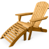 Buy Adirondack long Chair + Footrest Wood Outdoor Furniture Set - Alana Natural wood 60009 - prices
