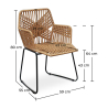 Buy Rattan Dining Chair - Garden Chair Boho Bali Design - Tale Black 60015 Home delivery