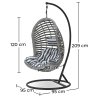 Buy Hanging Garden Chair Rattan Synthetic Design Boho Bali Egg Style - Delsin Grey 60017 - prices