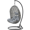 Buy Hanging Garden Chair Rattan Synthetic Design Boho Bali Egg Style - Delsin Grey 60017 - in the EU