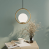 Buy Hanging light, metal and glass - Globe Gold 60027 - in the EU