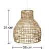 Buy Rattan Ceiling Lamp - Boho Bali Design Pendant Lamp - Lan Natural wood 60031 - in the EU