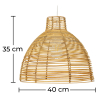 Buy Rattan Ceiling Lamp - Boho Bali Design Pendant Lamp - Can Natural wood 60033 in the Europe