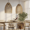 Buy  Rattan Ceiling Lamp - Boho Bali Design Pendant Lamp - 50cm - Puong Natural wood 60036 - prices