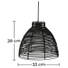Buy Black Rattan Ceiling Lamp - Boho Bali Design Pendant Lamp - Gian Black 60037 in the Europe