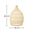 Buy Rattan Ceiling Lamp - Boho Bali Design Pendant Lamp - Bay Natural wood 60039 - prices