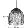 Buy Black Rattan Ceiling Lamp - Boho Bali Design Pendant Lamp - Le Black 60040 in the Europe