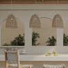 Buy Rattan Ceiling Lamp - Boho Bali Design Pendant Lamp - Linei Natural wood 60049 Home delivery